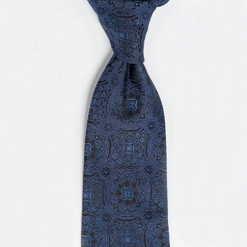 Blue Medallion Silk Tie
