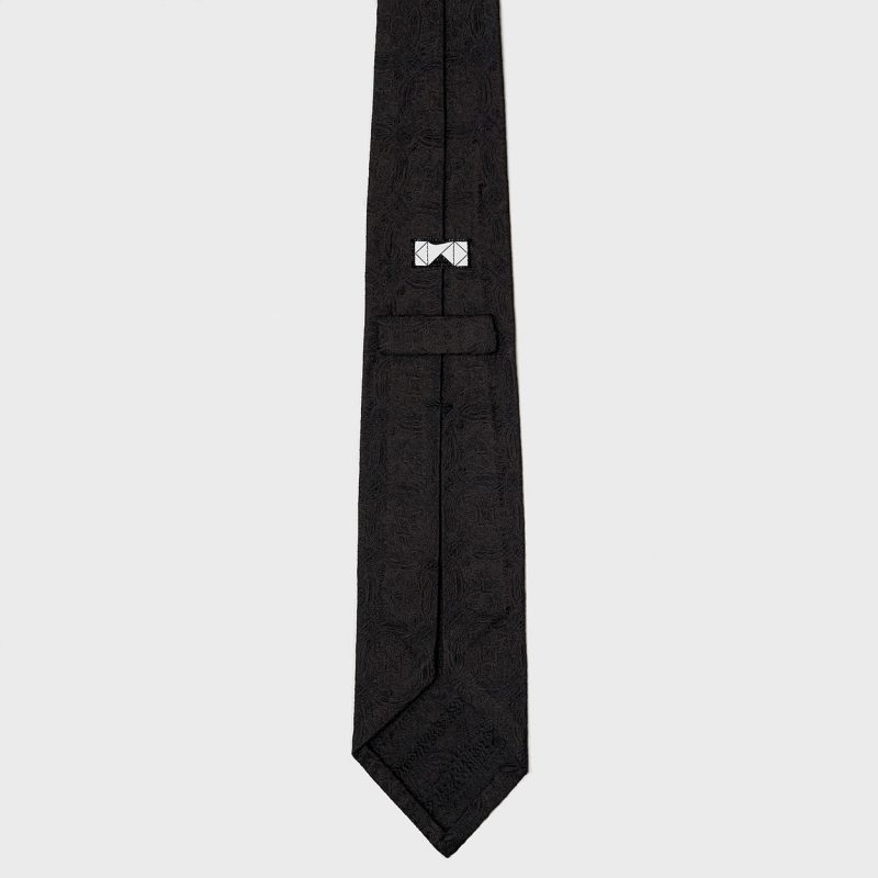 Black Medallion Silk Tie