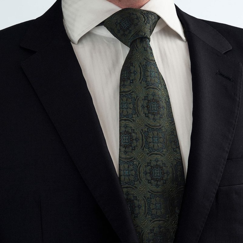 Green Medallion Silk Tie
