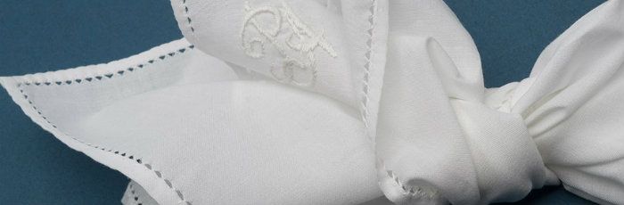 handmade ebroided white linen and cotton hankies handkerchief pocket square fold handkerchief personalised handkerchief personalized pocket square monogram