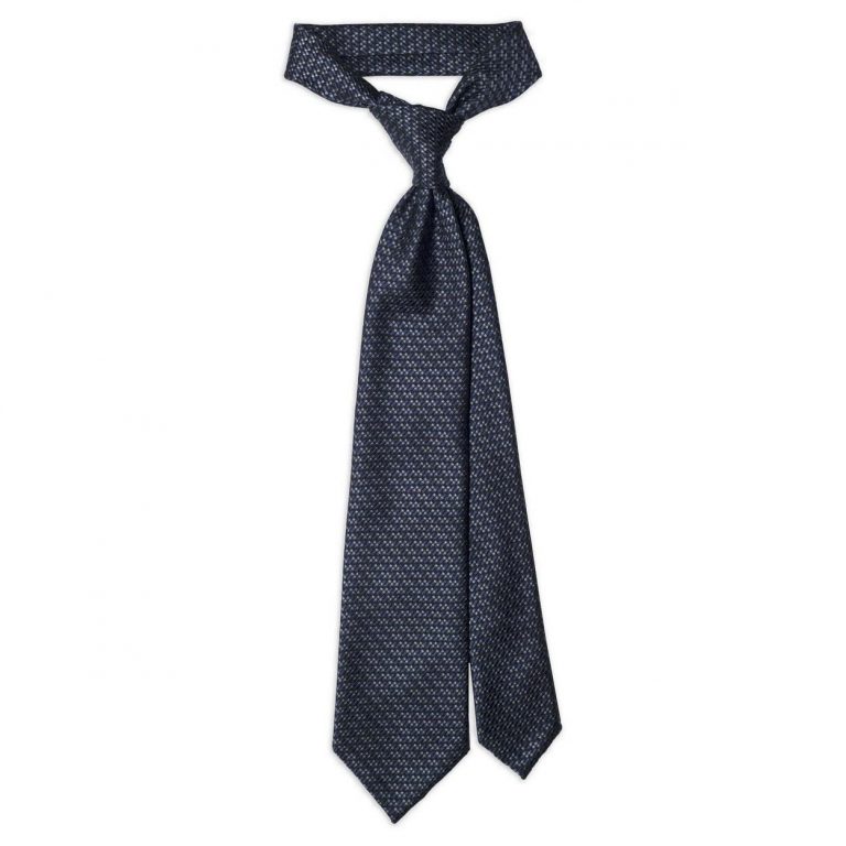 Blue Grey Jacquard Silk Tie • ΚΥΔΟΣ