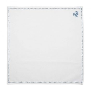Personalized Blue Thread Cotton Pocket Square