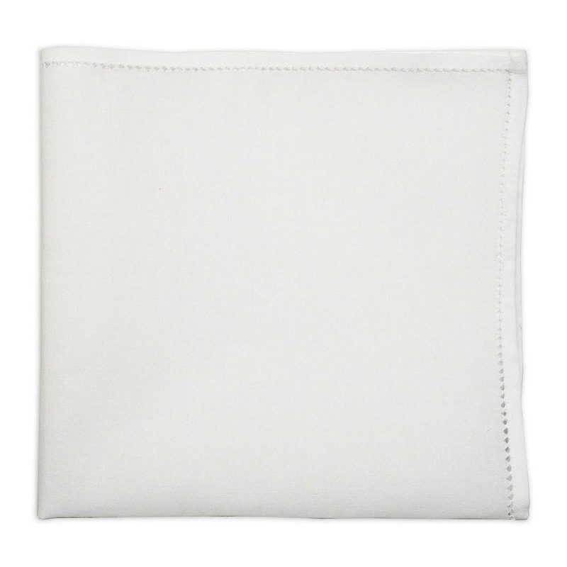 Embroidered White Cotton Pocket Square