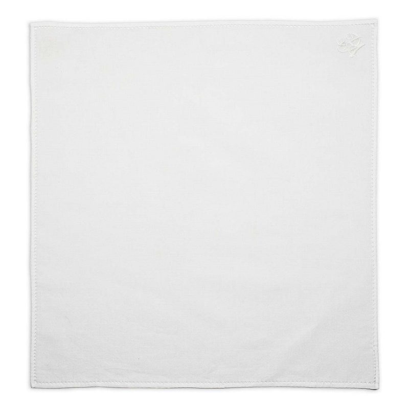 Personalised White Cotton Pocket Square