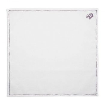 Personalized Purple Thread Cotton Pocket Square
