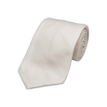 White Jacquard Silk Tie