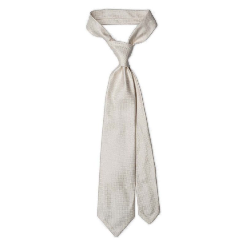 White Jacquard Silk Tie