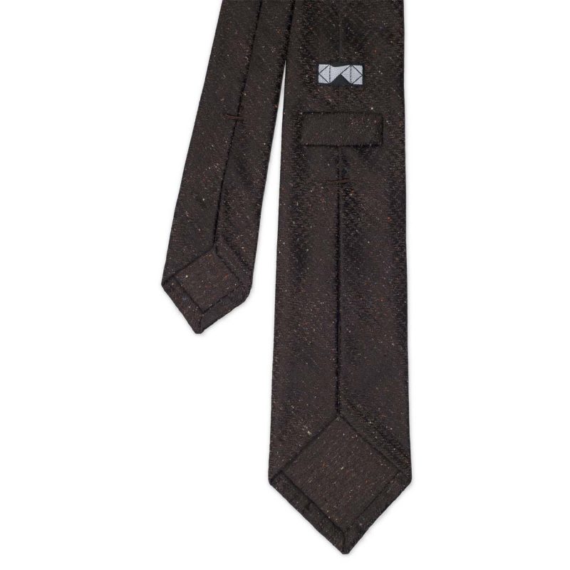 Brown Tweed Silk Tie