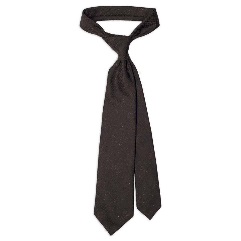 Brown Tweed Silk Tie