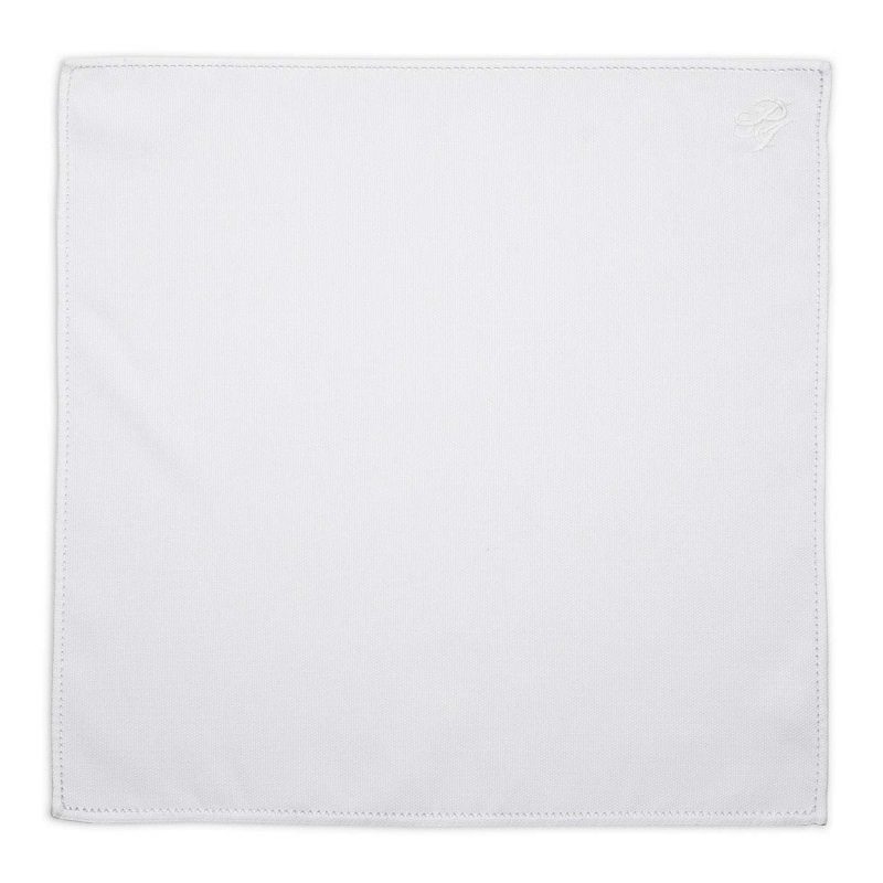 Personalized White Pique Cotton Pocket Square