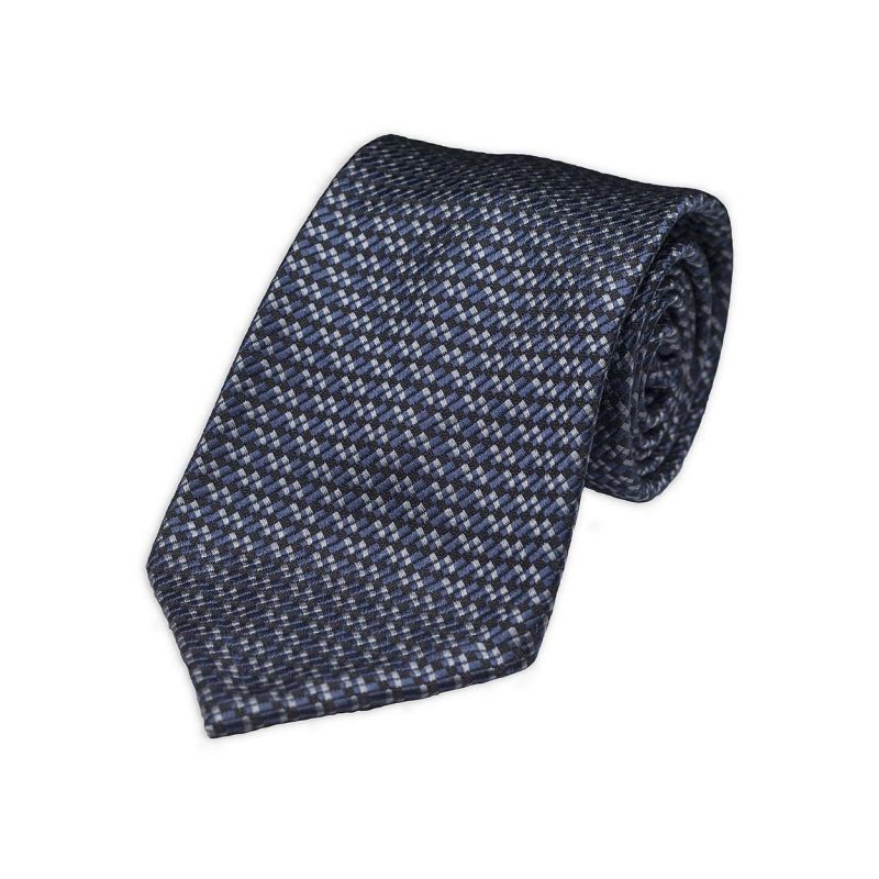 Blue Grey Jacquard Silk Tie