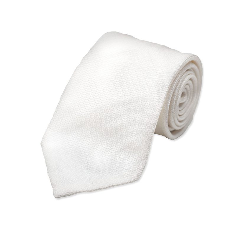 White Silk Wedding Tie