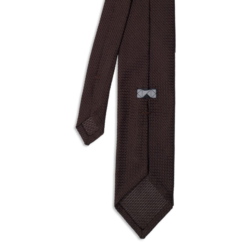 Brown Grenadine Silk Tie