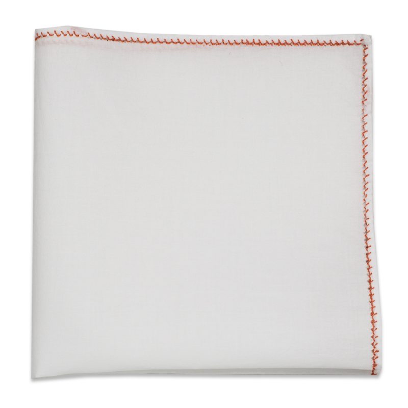 Embroidered Copper Thread Cotton Pocket Square