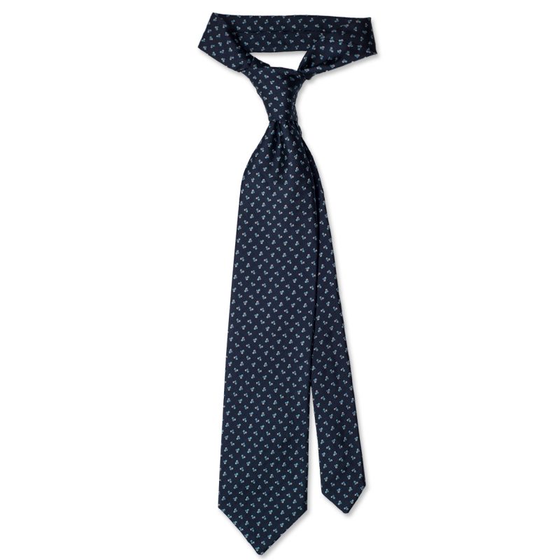 Blue Floral Silk Tie