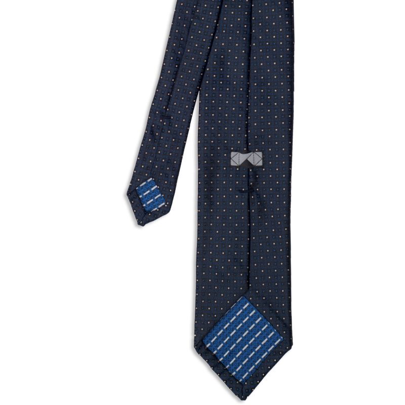 Micro Design Blue Silk Tie