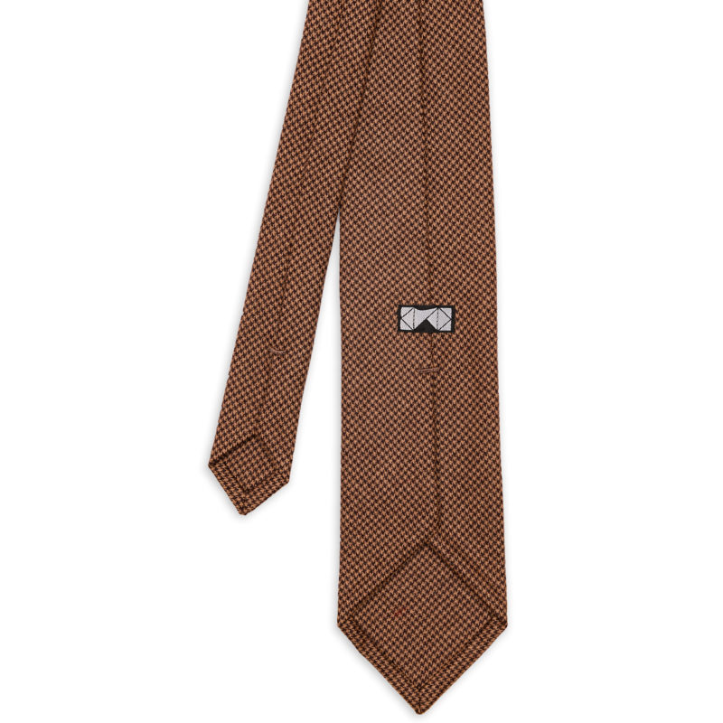 Houndstooth Brown Wool Cashmere Tie