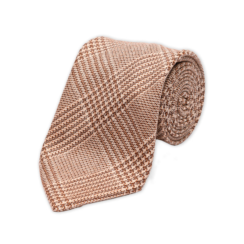 Prince of Wales Brown Wool Cashmere Tie